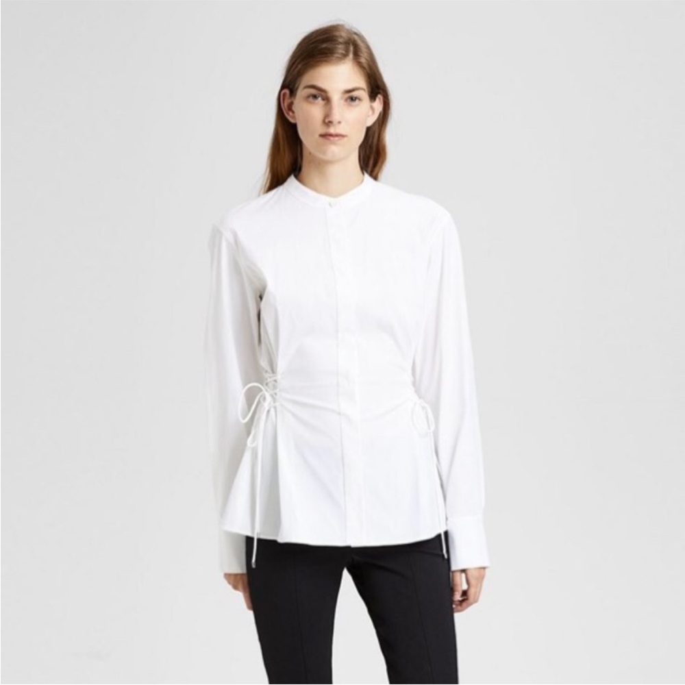 Theory Cinched Tie Up Button Up